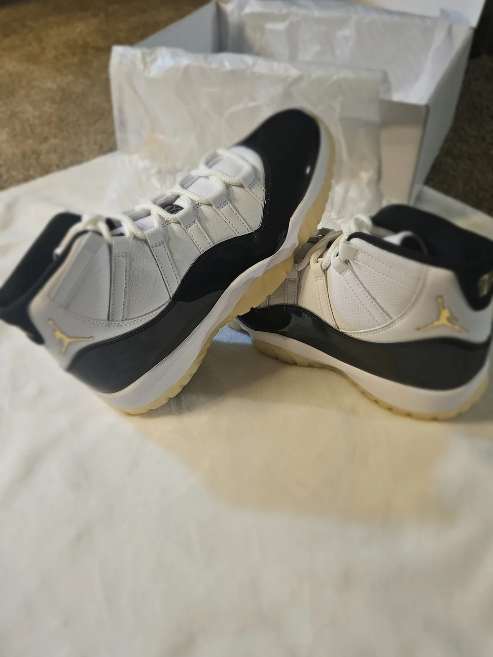 Jordan Men’s Athletic Shoes White Black Gold